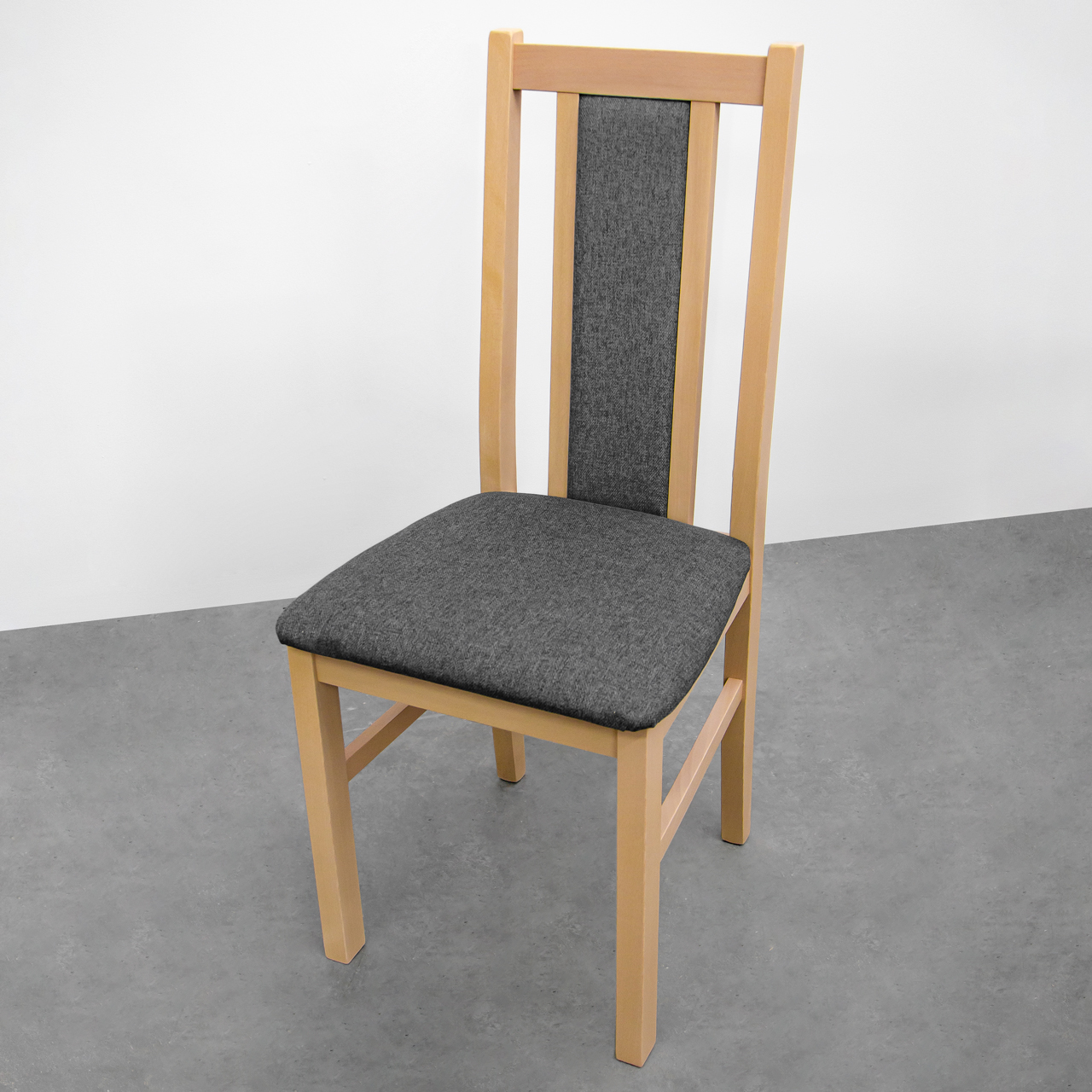 Klasyczne krzesło DK11 z szarą tkaniną sonoma (8)